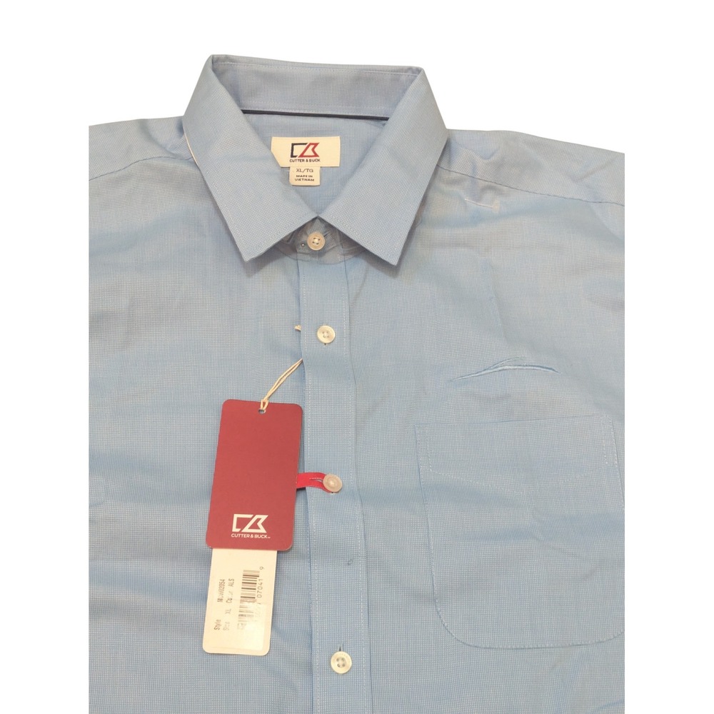 Cutter & Buck Men's XL Blue Button Down Dress Shirt Long Sleeve Casual Work
